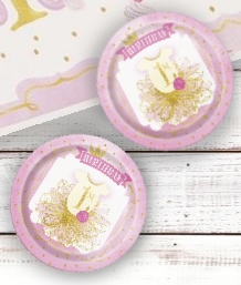 Pink and Gold 1st Birthday Party Supplies | Decorations | Packs